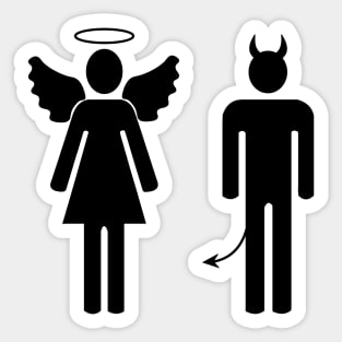 Angel and demon couple Sticker